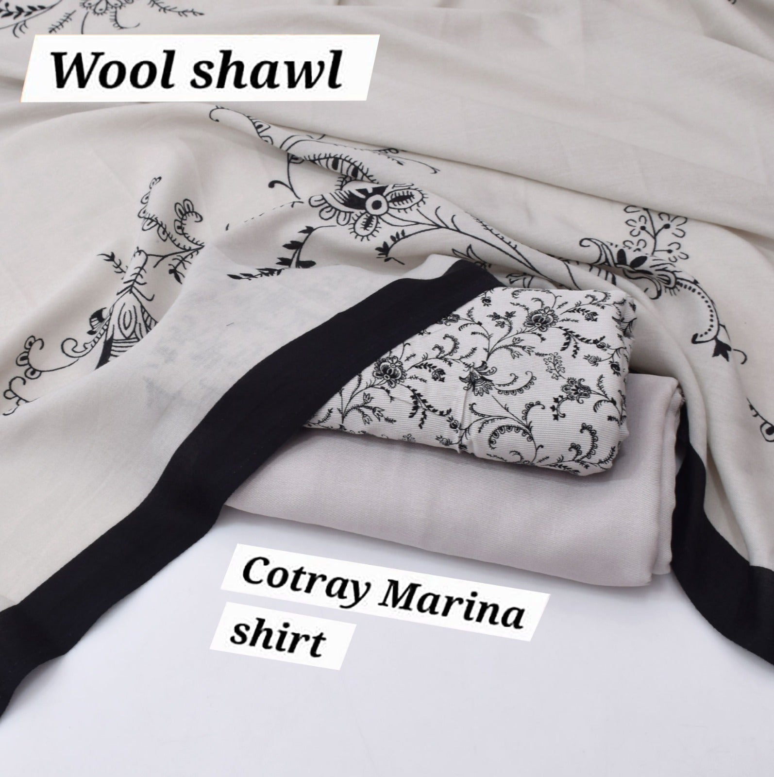 COTRAY MARINA WOOL SHAWL 3PCS