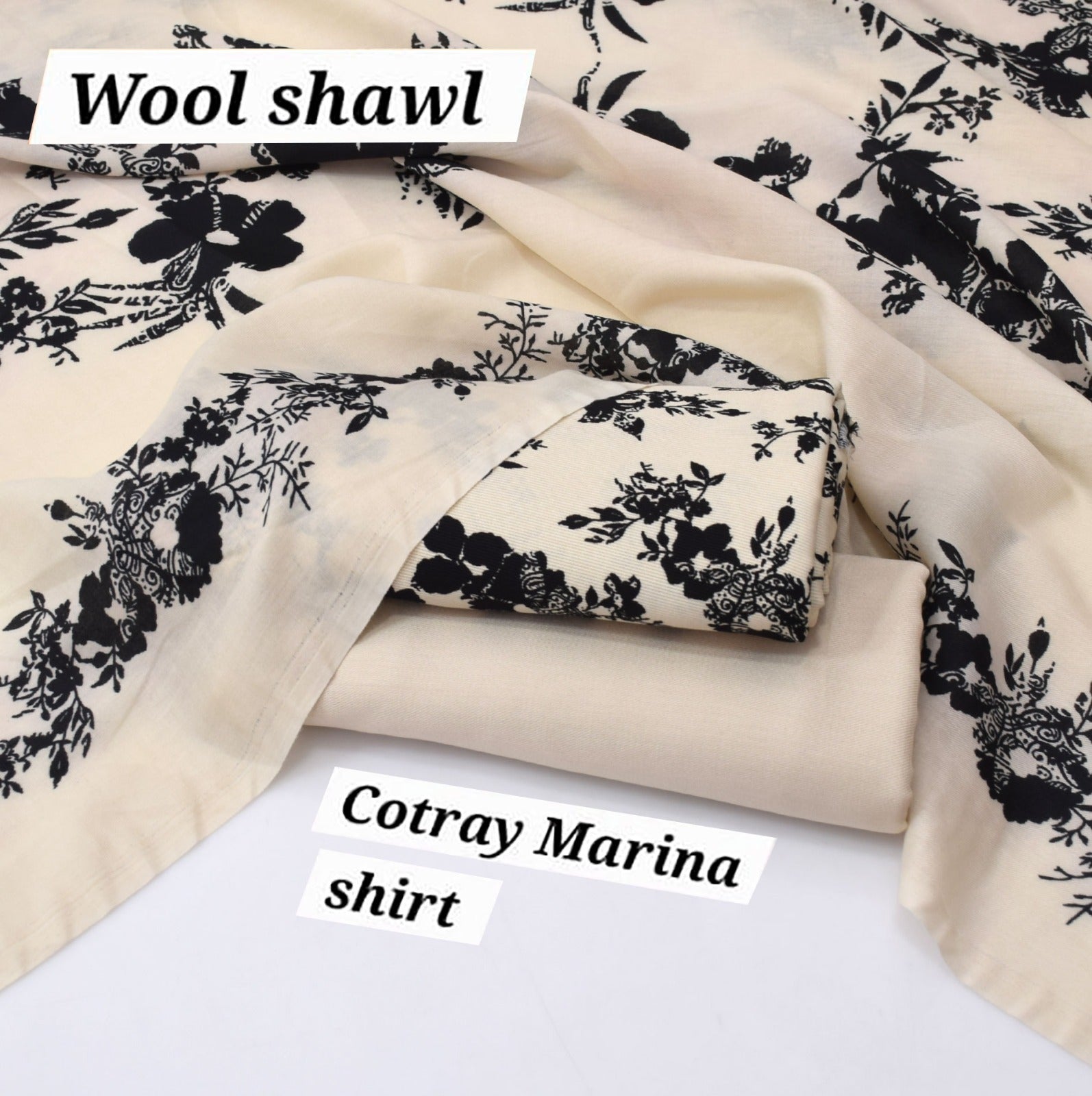 COTRAY MARINA WOOL SHAWL 3PCS