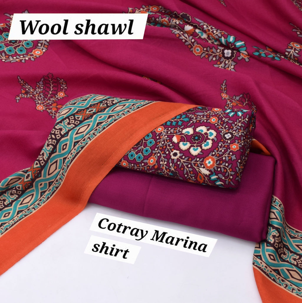 COTRAY MARINA WOOL SHAWL 3PCS