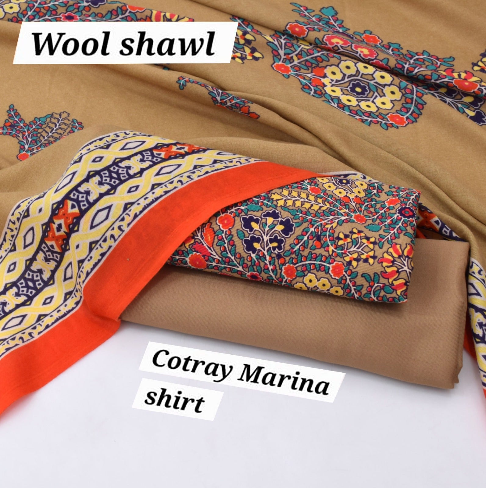 COTRAY MARINA WOOL SHAWL 3PCS