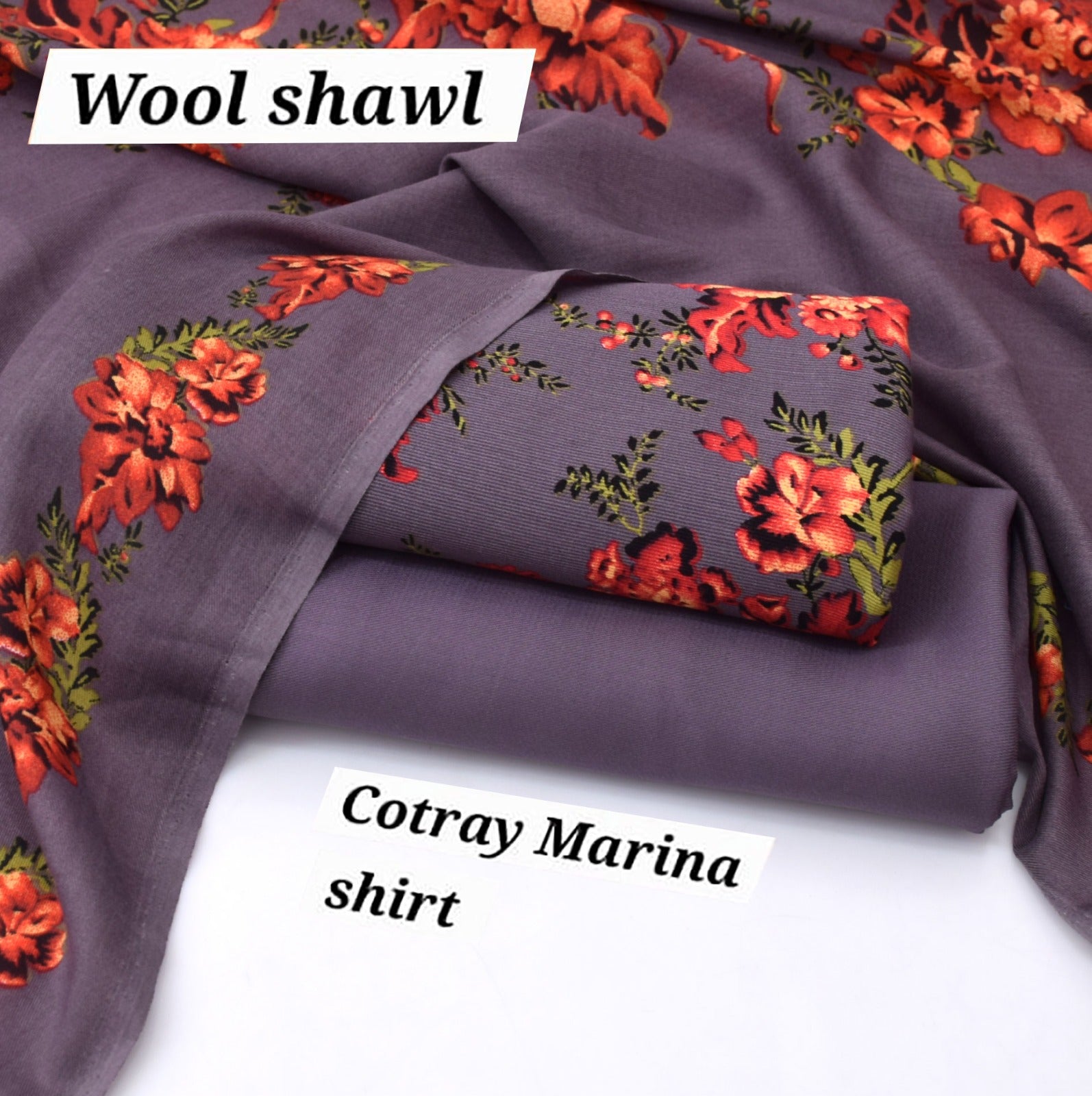 COTRAY MARINA WOOL SHAWL 3PCS