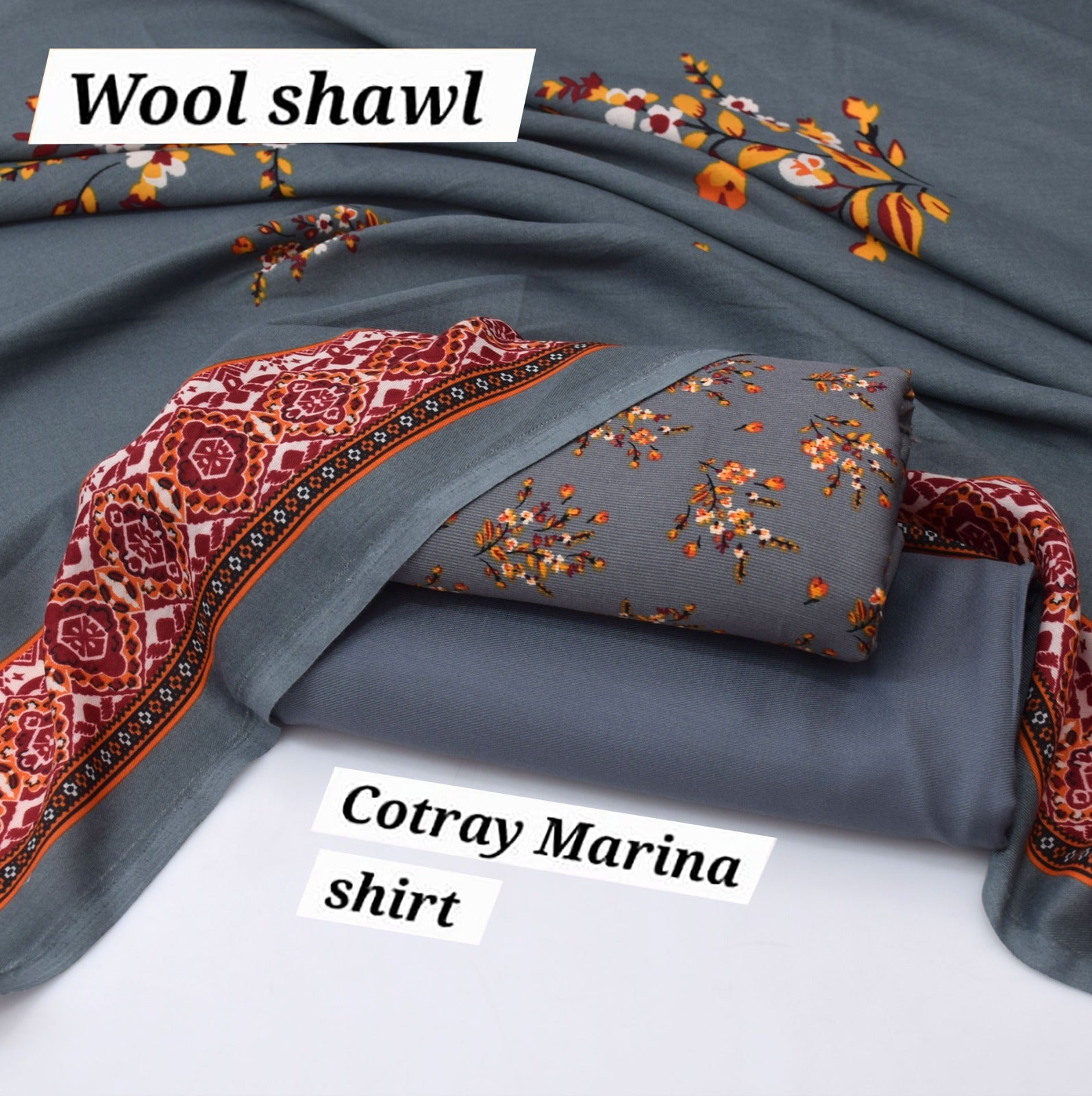 COTRAY MARINA WOOL SHAWL 3PCS