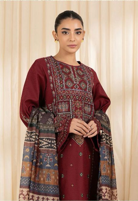 3PC DHANAK EMBROIDERED