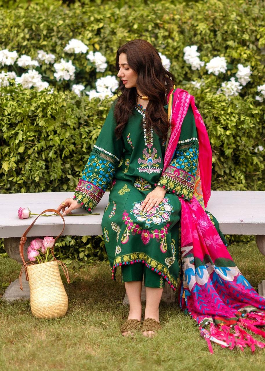 3PC DHANAK EMBROIDERED