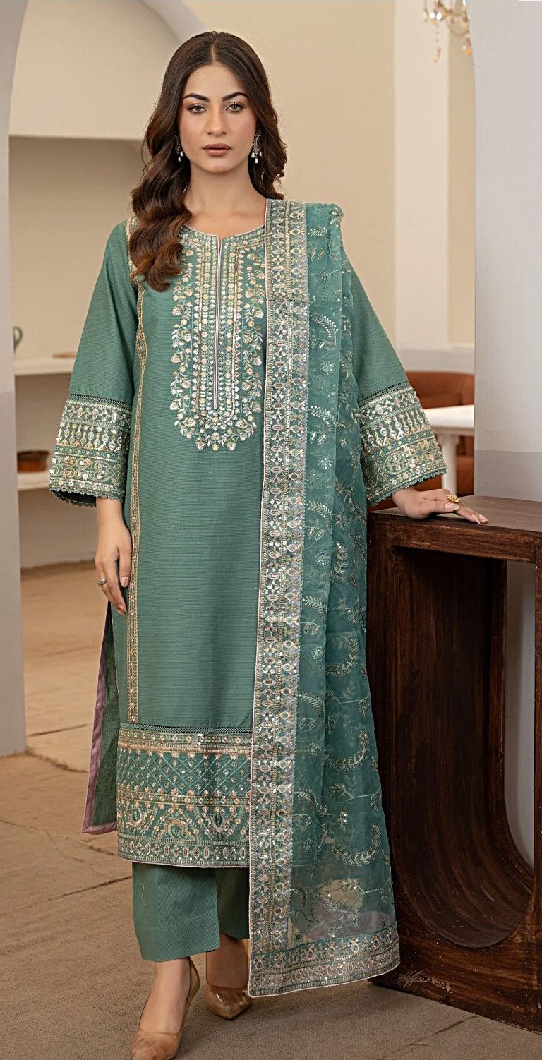 3PC DHANAK EMBROIDERED