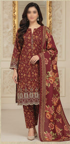 3PC DHANAK EMBROIDERED