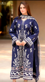 3PC DHANAK EMBROIDERED